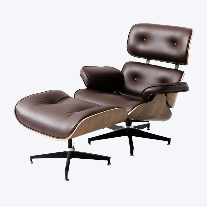 Chaise longue classique en bois eames lounge chair et pouf GK85