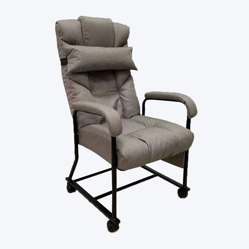 Fauteuil pliant inclinable mobile en acier avec support lombaire et roues universelles FZ031-MD