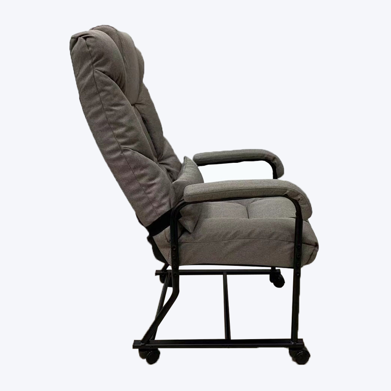 Fauteuil pliant inclinable mobile en acier avec support lombaire et roues universelles FZ031-MD