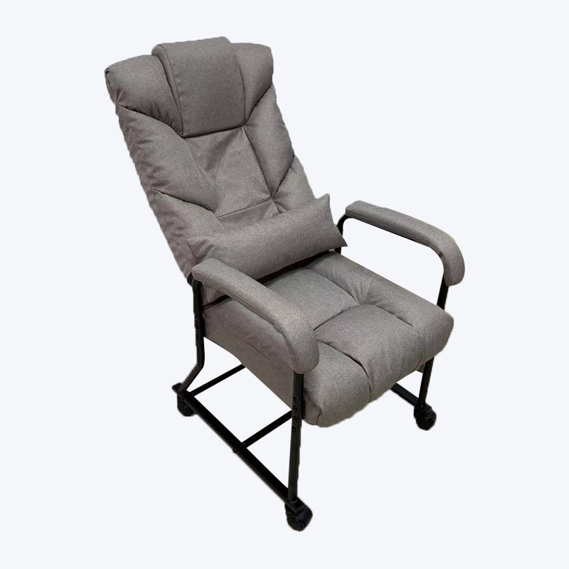 Fauteuil pliant inclinable mobile en acier avec support lombaire et roues universelles FZ031-MD