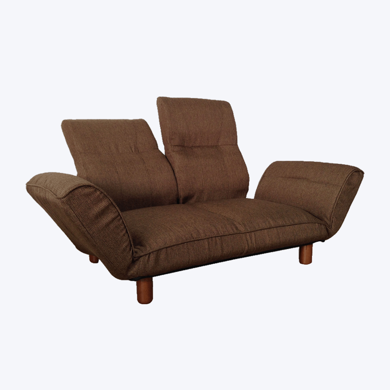 Chaise longue marron double canapé-lit paresseux réglable séparé SF960