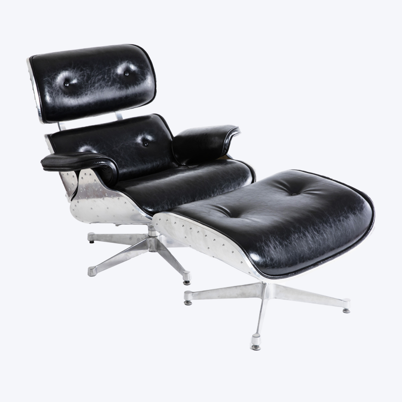 Chaise longue classique en alliage Eames Lounge Chair et repose-pieds GK85-ALM